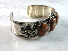 Load image into Gallery viewer, Womens Vintage Estate Sterling Silver Modernist Cuff Bracelet 44.8g E6025
