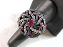 Load image into Gallery viewer, Womens Vintage Estate Sterling Silver CZ Ring 17.7g E6030