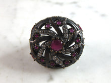 Load image into Gallery viewer, Womens Vintage Estate Sterling Silver CZ Ring 17.7g E6030