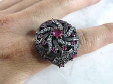 Load image into Gallery viewer, Womens Vintage Estate Sterling Silver CZ Ring 17.7g E6030