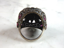 Load image into Gallery viewer, Womens Vintage Estate Sterling Silver Floral CZ Ring 15g E6032