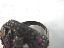 Load image into Gallery viewer, Womens Vintage Estate Sterling Silver Floral CZ Ring 15g E6032