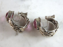Load image into Gallery viewer, Womens Vintage Estate Sterling Silver Floral Screw On Earrings 14.1g E6041