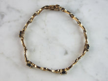 Load image into Gallery viewer, Womens Vintage Estate Sterling Silver Modernist Gold Tone Bracelet 8.3g E6083