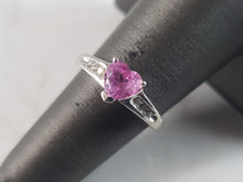Load image into Gallery viewer, Womens Estate 10K White Gold Rhodolite &amp; Diamond Ring 2.4g E6107