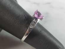 Load image into Gallery viewer, Womens Estate 10K White Gold Rhodolite &amp; Diamond Ring 2.4g E6107