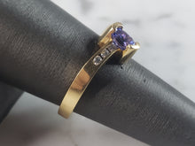 Load image into Gallery viewer, Womens Vintage Estate 14K Yellow Gold Tanzanite Diamond Ring 4.4g E6113