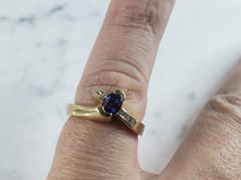 Load image into Gallery viewer, Womens Vintage Estate 14K Yellow Gold Tanzanite Diamond Ring 4.4g E6113