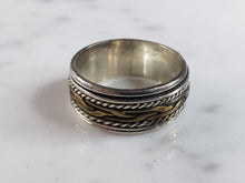 Load image into Gallery viewer, Womens Vintage Estate Sterling Silver Fidget Ring 3.9g E6146