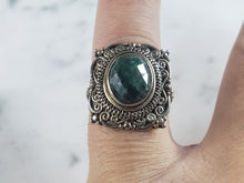 Load image into Gallery viewer, Womens Vintage Estate Sterling Silver Aventurine Ring 8.0g E6162