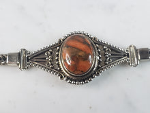 Load image into Gallery viewer, Womens Vintage Estate Sterling Silver Orange Jasper Bracelet 19.9g E6183