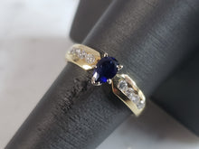 Load image into Gallery viewer, Womens Vintage Estate 14k Yellow Gold Sapphire &amp; Diamond Ring 3.6g #E6198