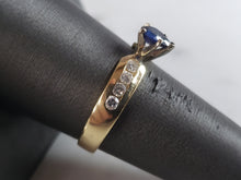 Load image into Gallery viewer, Womens Vintage Estate 14k Yellow Gold Sapphire &amp; Diamond Ring 3.6g #E6198