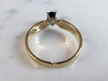 Load image into Gallery viewer, Womens Vintage Estate 14k Yellow Gold Sapphire &amp; Diamond Ring 3.6g #E6198