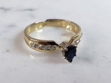 Load image into Gallery viewer, Womens Vintage Estate 14k Yellow Gold Sapphire &amp; Diamond Ring 3.6g #E6198