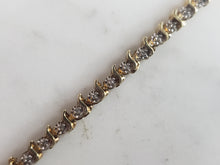 Load image into Gallery viewer, Womens Vintage Estate 10K Gold Diamond Tennis Bracelet 7.3g E6205