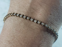 Load image into Gallery viewer, Womens Vintage Estate 10K Gold Diamond Tennis Bracelet 7.3g E6205