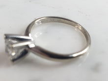 Load image into Gallery viewer, Womens Vintage Estate 14k White Gold Diamond Engagement Ring 2.1g  #E6211