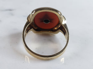 Mens Vintage Estate 10K Gold Free Mason Ring 7.4g E6215