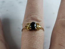 Load image into Gallery viewer, Womens Vintage Estate 14K Gold Diopside Citrine Ring 2.5g E6218