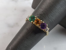 Load image into Gallery viewer, Womens Vintage Estate 14K Yellow Gold Gemstone Tiara Ring  2.2g #E6220