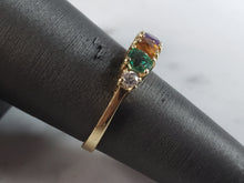 Load image into Gallery viewer, Womens Vintage Estate 14K Yellow Gold Gemstone Tiara Ring  2.2g #E6220