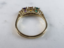 Load image into Gallery viewer, Womens Vintage Estate 14K Yellow Gold Gemstone Tiara Ring  2.2g #E6220