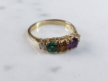 Load image into Gallery viewer, Womens Vintage Estate 14K Yellow Gold Gemstone Tiara Ring  2.2g #E6220