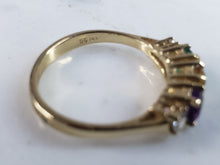 Load image into Gallery viewer, Womens Vintage Estate 14K Yellow Gold Gemstone Tiara Ring  2.2g #E6220