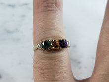 Load image into Gallery viewer, Womens Vintage Estate 14K Yellow Gold Gemstone Tiara Ring  2.2g #E6220