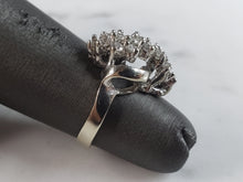 Load image into Gallery viewer, Womens Vintage Estate 14K White Gold Diamond Cluster Ring 3.8g E6223