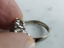Load image into Gallery viewer, Womens Vintage Estate 14K White Gold Diamond Cluster Ring 3.8g E6223