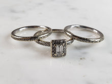 Load image into Gallery viewer, Womens Vintage Estate 14K White Gold Diamond Engagement Ring Set, 7.1g E6225