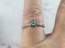 Load image into Gallery viewer, Womens Vintage Estate 10K White Gold Diamond Ring, 2.8g, E6238