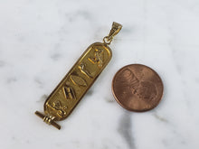Load image into Gallery viewer, Vintage Estate 18K Yellow Gold Egyptian Hieroglyph Pendant 2.3g E6248