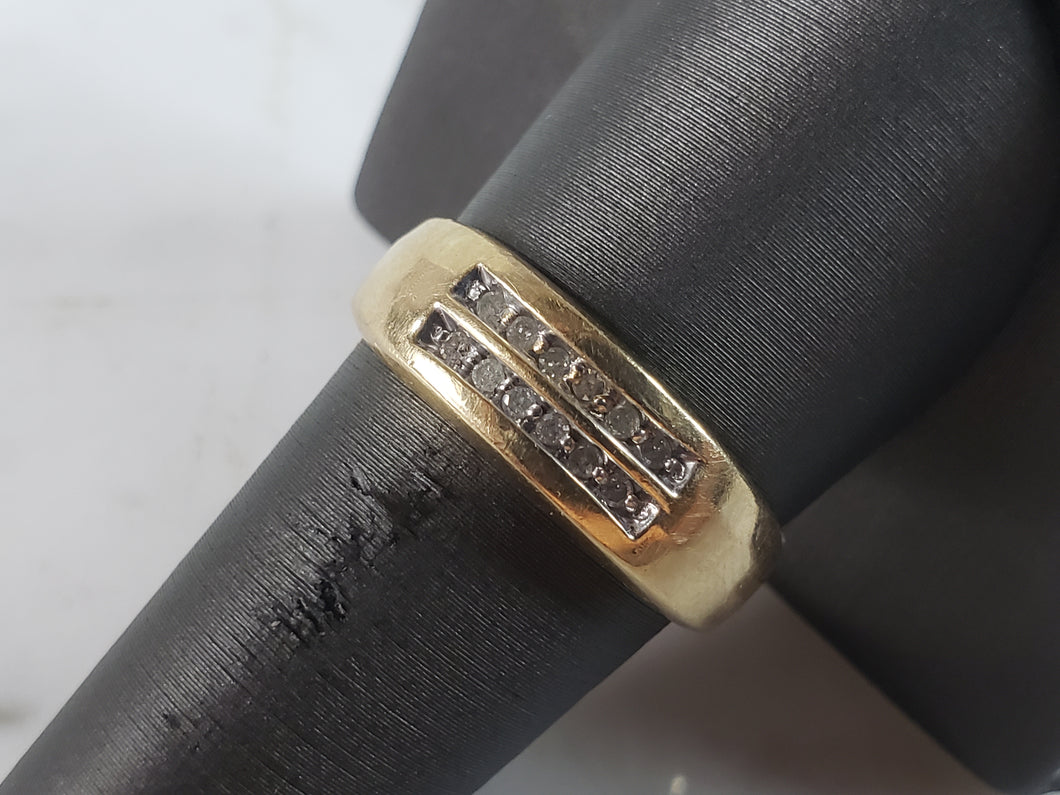 Mens Vintage Estate 14k Yellow Gold Diamond Ring 3.8g  #E6255