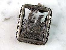 Load image into Gallery viewer, Womens Vintage Estate Sterling Silver Egyptian Brooch Pendant 11.3g E6307