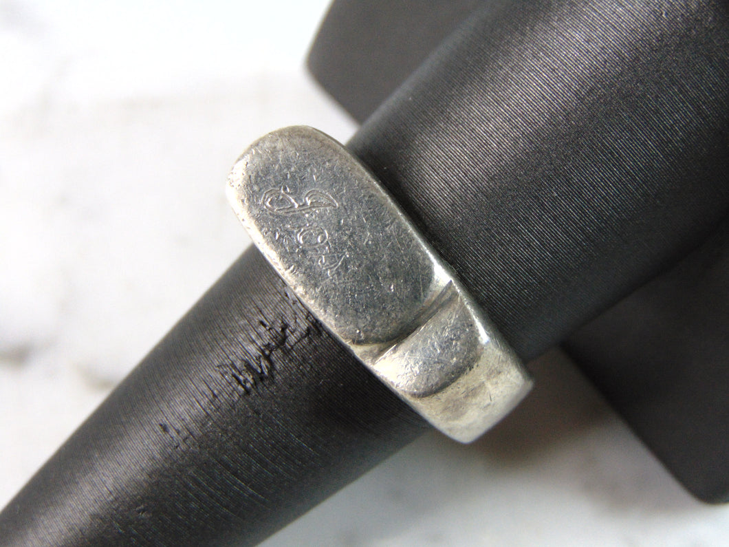 Mens Vintage Estate Sterling Silver Modernist Ring 10.4g E6320