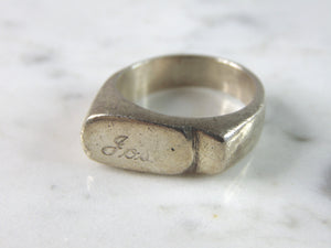Mens Vintage Estate Sterling Silver Modernist Ring 10.4g E6320