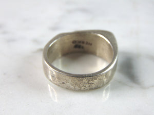 Mens Vintage Estate Sterling Silver Modernist Ring 10.4g E6320