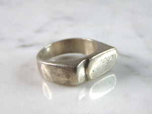 Mens Vintage Estate Sterling Silver Modernist Ring 10.4g E6320