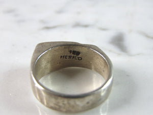 Mens Vintage Estate Sterling Silver Modernist Ring 10.4g E6320