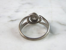 Load image into Gallery viewer, Womens Vintage Estate Sterling Silver Modernist CZ Ring 3.4g E6321