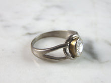 Load image into Gallery viewer, Womens Vintage Estate Sterling Silver Modernist CZ Ring 3.4g E6321