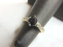 Load image into Gallery viewer, Womens Vintage Estate 18K White Gold Black Moissanite Diamond Ring, 4.6g E722