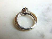 Load image into Gallery viewer, Womens Vintage Estate 18K White Gold Black Moissanite Diamond Ring, 4.6g E722