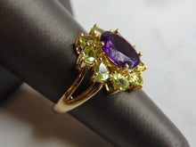 Load image into Gallery viewer, Womens Vintage Estate 14k Gold Amethyst Andradite Ring 5.6g E723