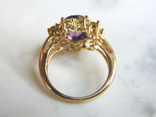 Load image into Gallery viewer, Womens Vintage Estate 14k Gold Amethyst Andradite Ring 5.6g E723