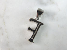 Load image into Gallery viewer, Womens Vintage Estate Sterling Silver CZ Letter "F" Pendant 1.3g E728
