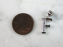 Load image into Gallery viewer, Womens Vintage Estate Sterling Silver CZ Letter "F" Pendant 1.3g E728